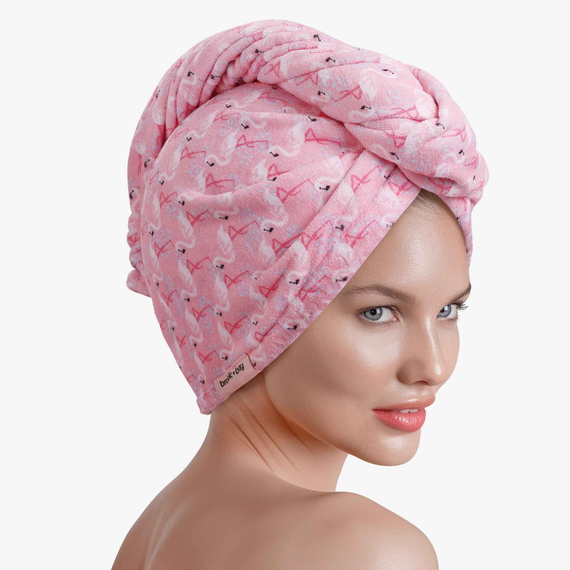 Brook + Bay Microfiber Hair Towel Wrap for Women Quick Dry Hair Turban Towel Anti Frizz Hair Plopping Towel Curly Hair Drying Towel
